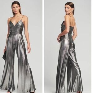 Retrofete Everly Silver Jumpsuit size Large reg $585